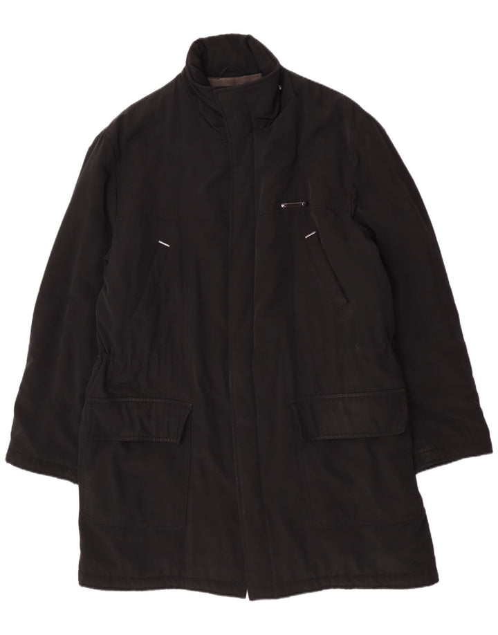 Sobretudo masculino Piero Guidi UK 42 XL poliéster preto