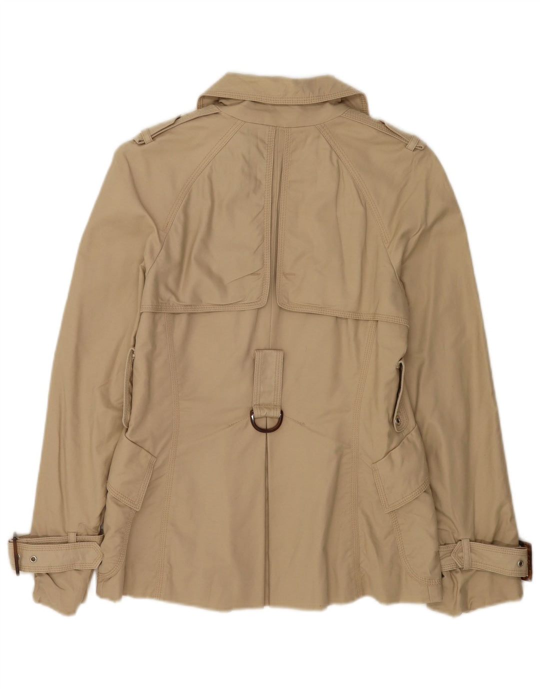 Zara Womens Pea Coat UK 10 Pequeno Bege