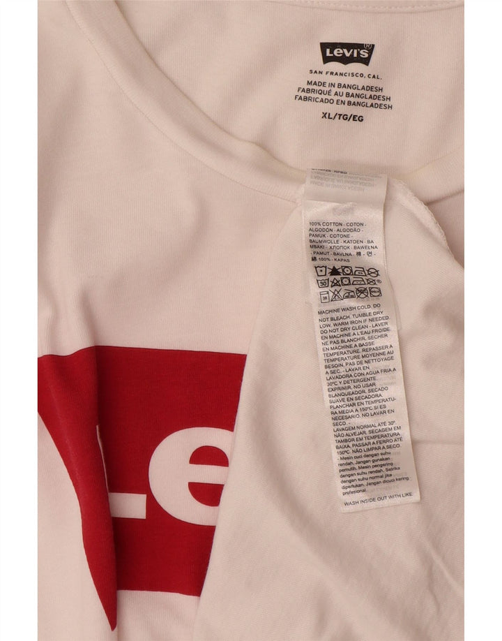 Camiseta gráfica masculina LEVI'S Top XL algodão branco