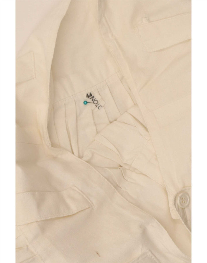 Saia plissada feminina vintage IT 44 médio W28 algodão branco