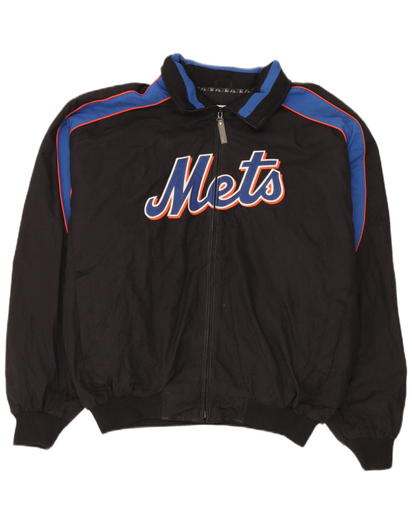 Majestic Mens Mets Graphic Tracksuit Top Jacket XL Preto Colourblock Nylon