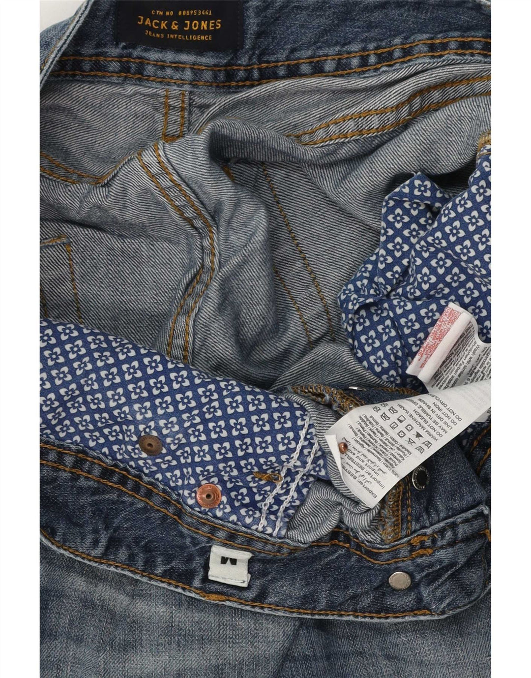 Shorts jeans masculino Jack & Jones Regular Fit médio W32 algodão azul
