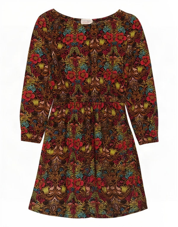 Vestido Fat Face Meninas Manga Longa Linha A 5-6 Anos Floral Multicolorido