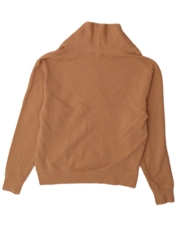 Suéter Zara feminino com gola xale e algodão 14 algodão bege médio