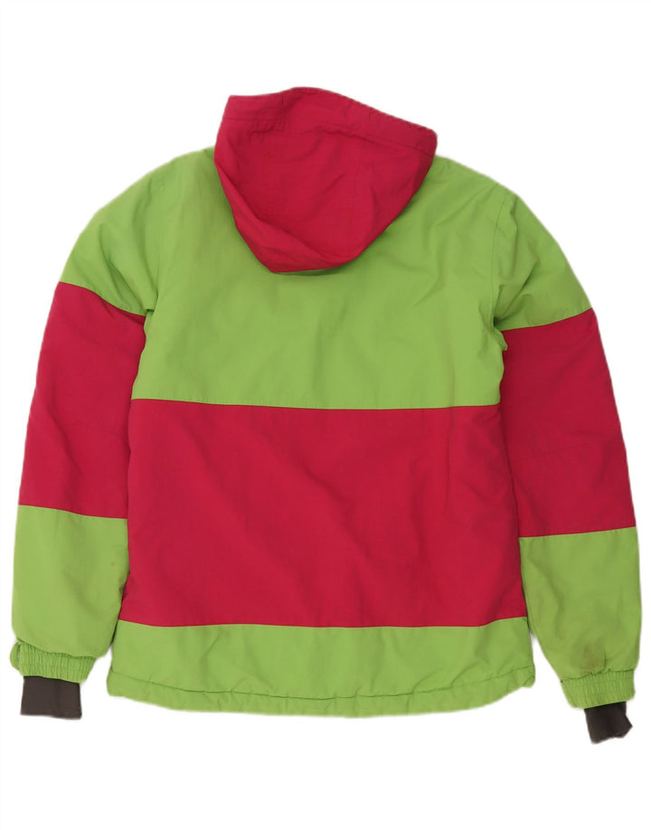 Jaqueta de esqui feminina com capuz Chiemsee UK 10 poliamida colorblock verde pequena