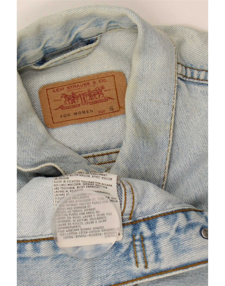 Jaqueta jeans feminina Levi's UK 10 algodão azul pequeno