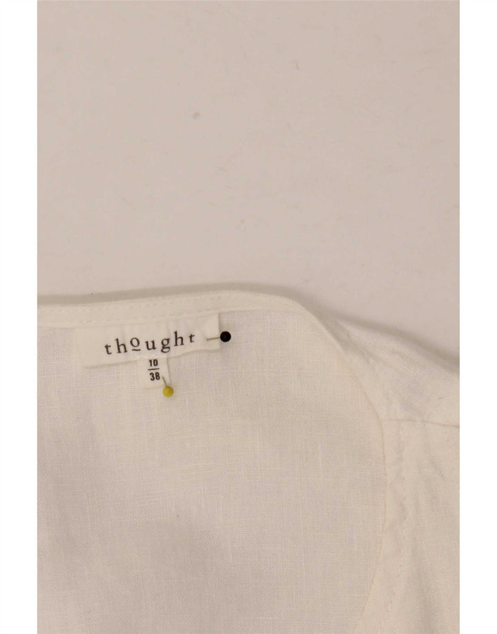 Thought Womens Cardigan Top UK 10 Pequeno Branco