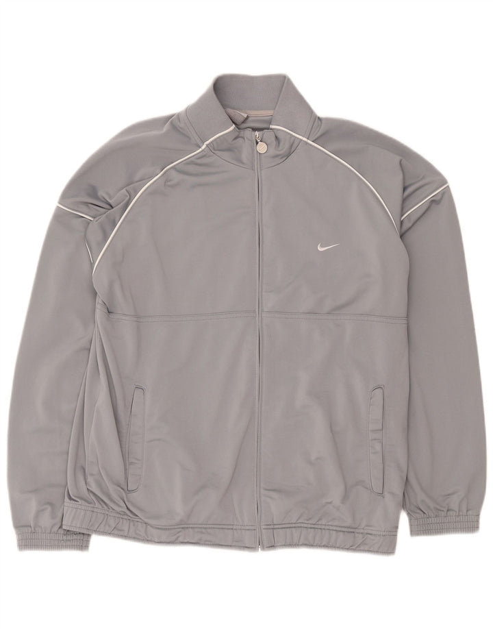 Nike Mens Tracksuit Top Jacket UK 41/43 Grande Cinza Poliéster