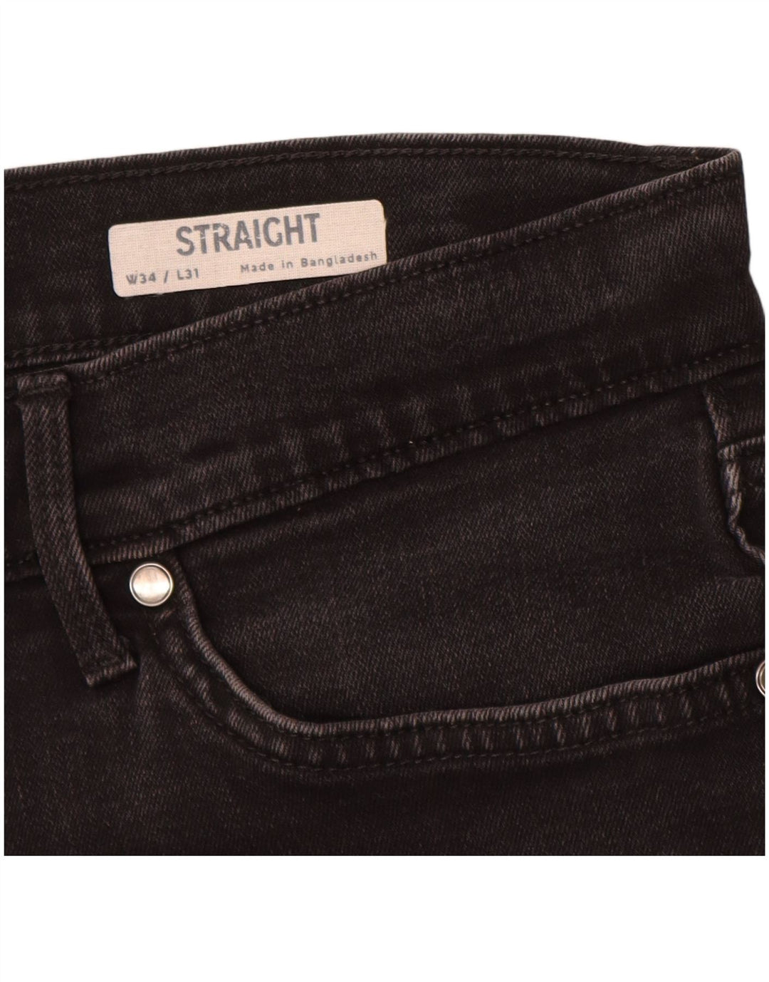 Jeans retos masculinos Marks & Spencer W34 L31 algodão preto