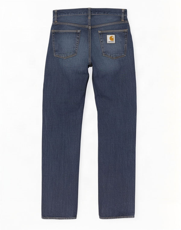 Carhartt Mens Straight Jeans W32 L34 Azul Marinho Algodão