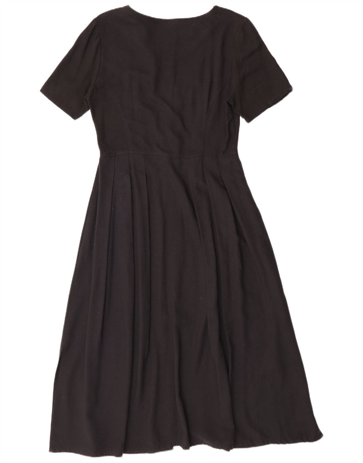 TREND Vestido maxi feminino UK 10 pequeno preto viscose