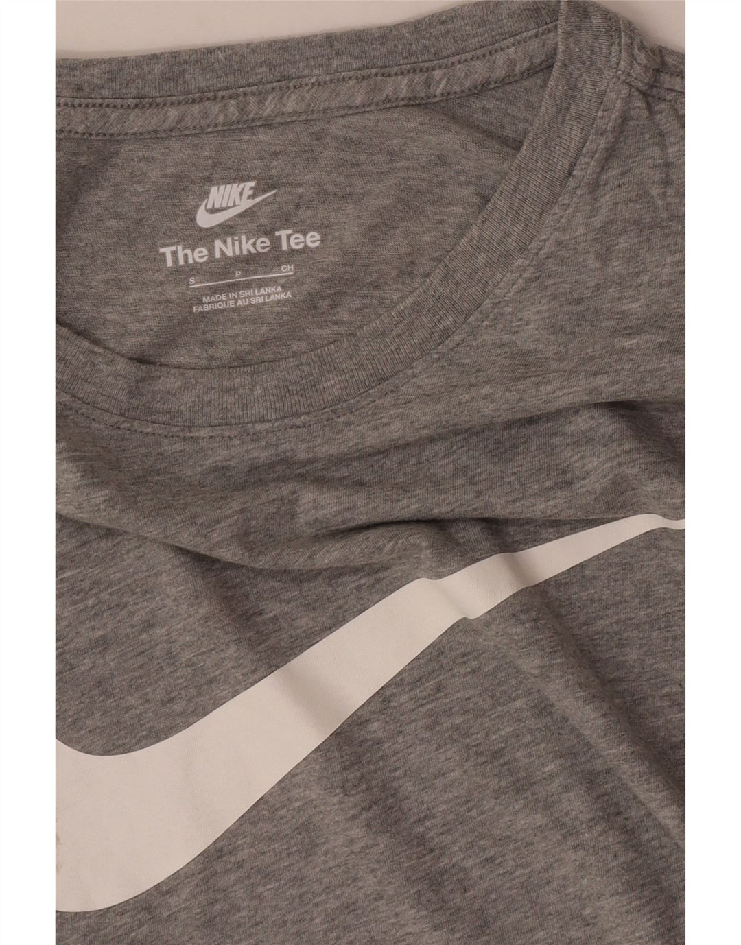 Camiseta Nike masculina gráfica top pequeno cinza manchado