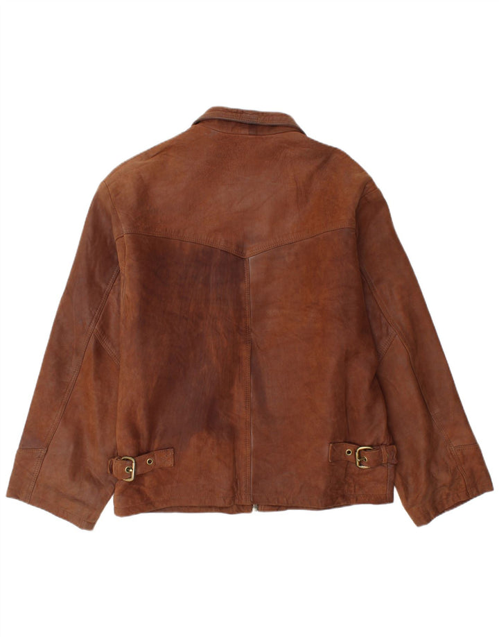 Jaqueta de couro masculina Harvest UK 40 grande couro marrom