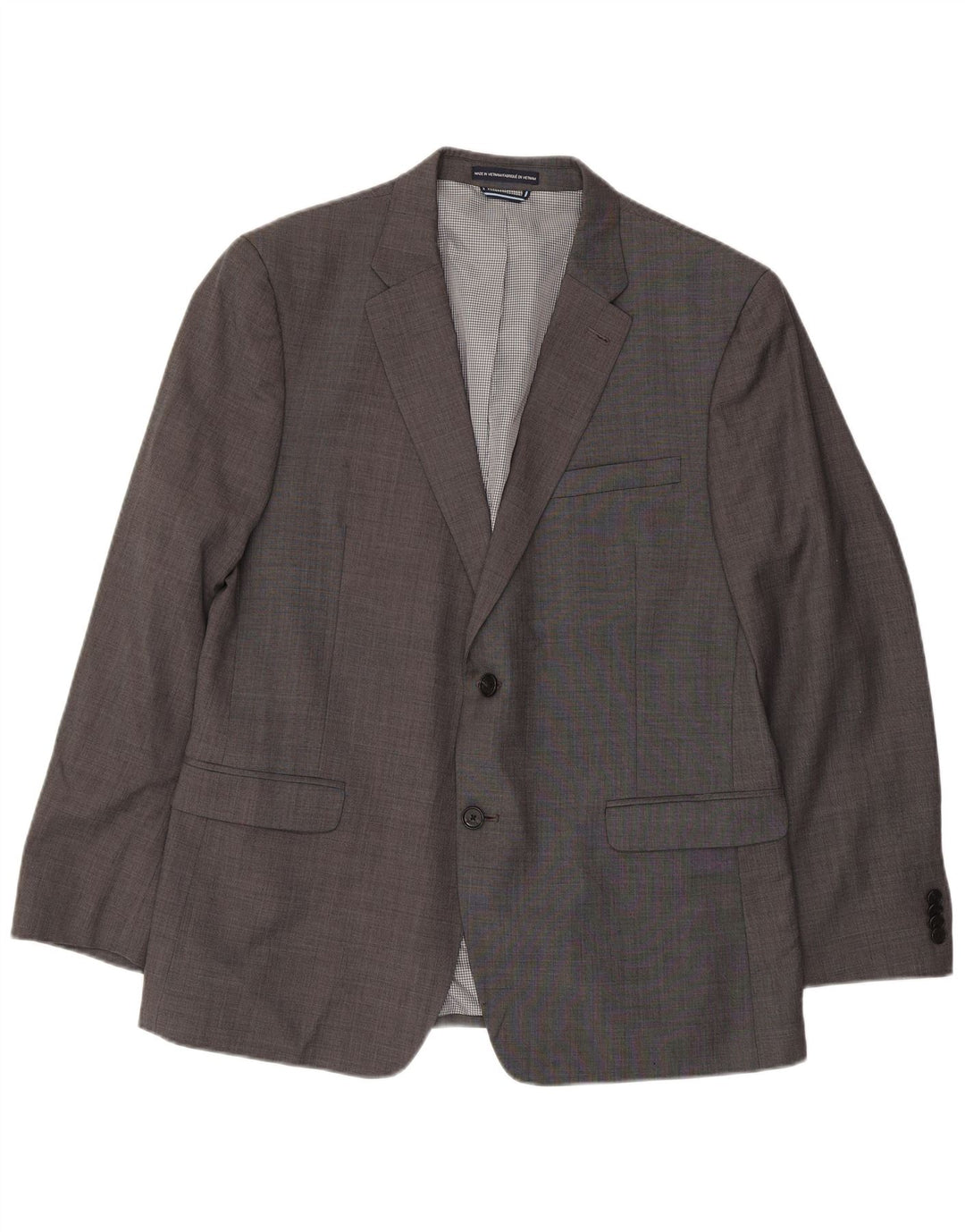 Jaqueta blazer masculina Tommy Hilfiger com 2 botões Reino Unido 38 lã cinza médio