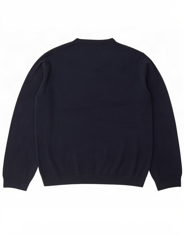 Suéter masculino Marks & Spencer com ajuste regular e decote em V 2XL azul marinho