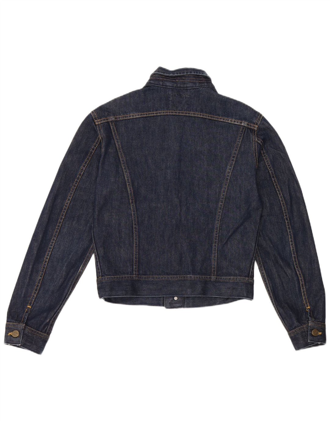 Lee Womens Crop Denim Jacket Reino Unido 12 Médio Algodão Azul Marinho