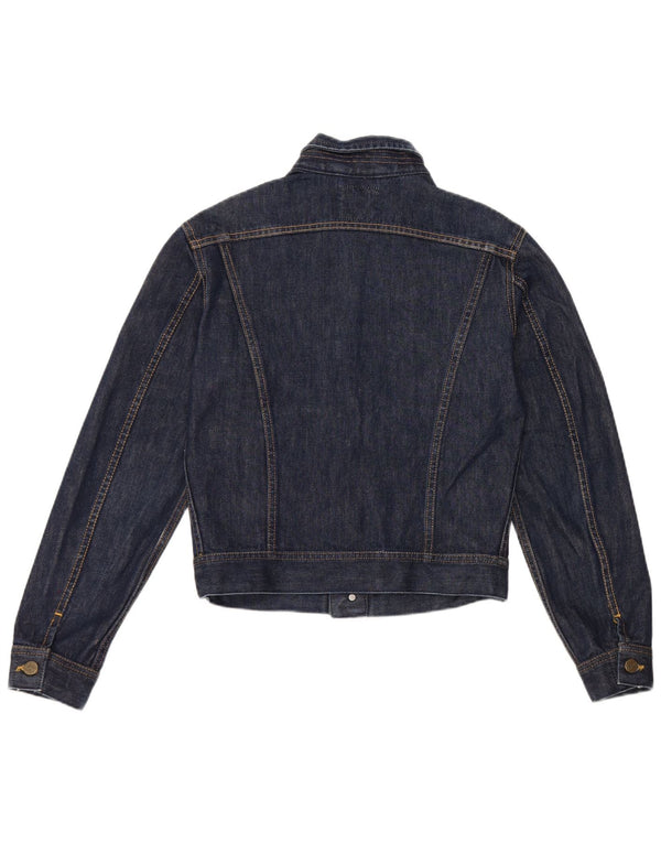 Lee Womens Crop Denim Jacket Reino Unido 12 Médio Algodão Azul Marinho