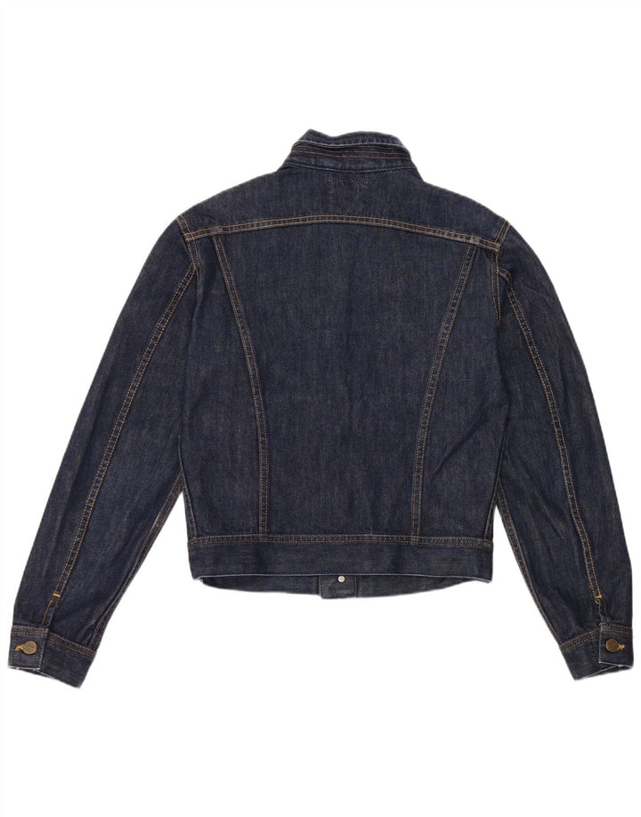 Lee Womens Crop Denim Jacket Reino Unido 12 Médio Algodão Azul Marinho
