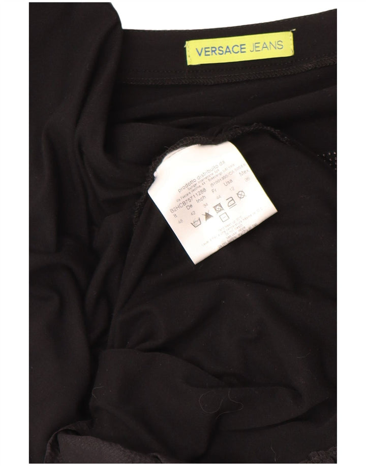 Vestido túnica feminino Versace Batwing IT 48 XL preto viscose