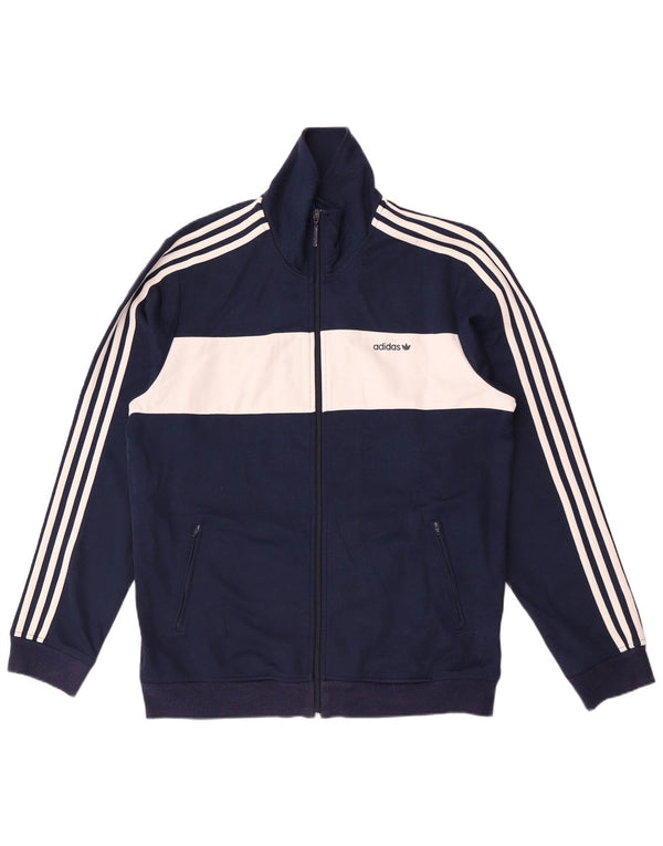 Adidas Mens Tracksuit Top Jacket Médio Azul Marinho Colorblock Sports