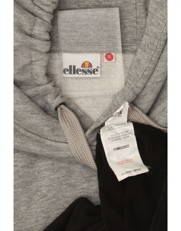 Ellesse moletom com capuz masculino pequeno cinza colorblock algodão