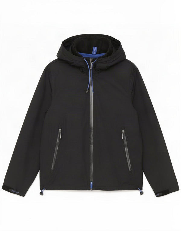 Jaqueta de chuva masculina Superdry com capuz UK 46 3XL Nylon preto
