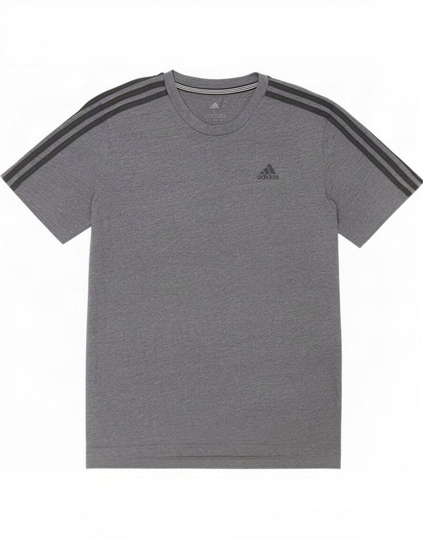 Camiseta masculina Adidas Top grande algodão manchado cinza