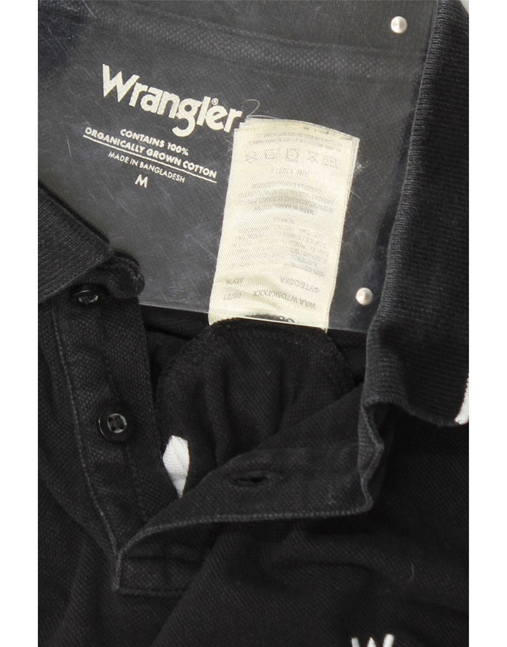 WRANGLER Mens Polo Shirt Medium Black Cotton Vintage Wrangler and Second-Hand Wrangler from Messina Hembry 