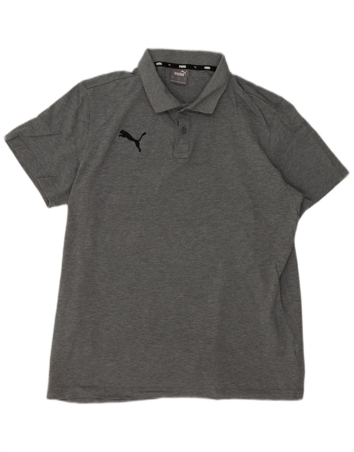 Camisa polo masculina PUMA grande algodão cinza