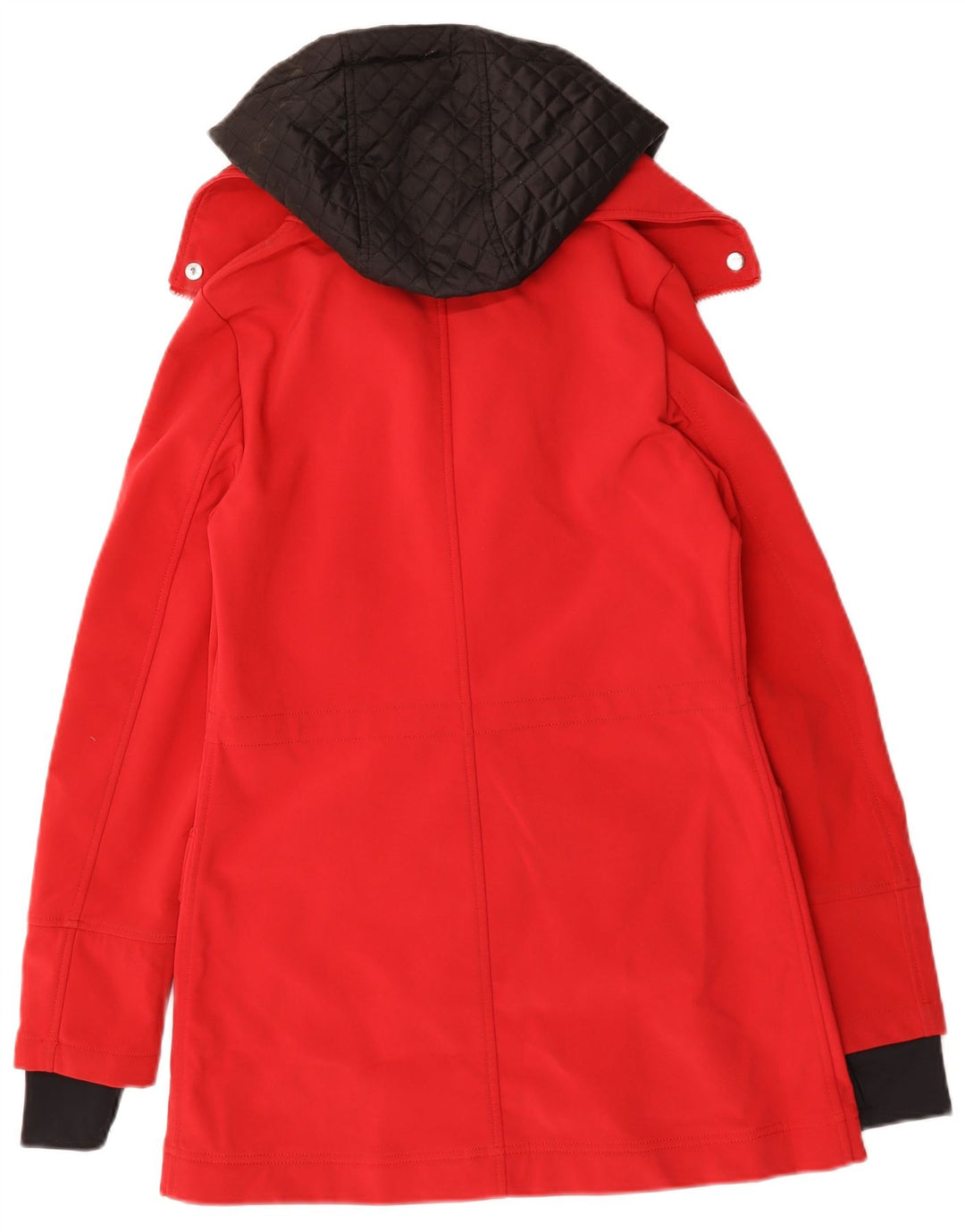 Jaqueta de chuva feminina com capuz Nautica UK 6 XS poliéster colorblock vermelho