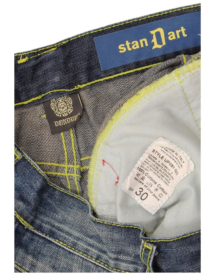 DONDUP Masculino Stan Dart Straight Jeans W30 L33 Azul Marinho Algodão