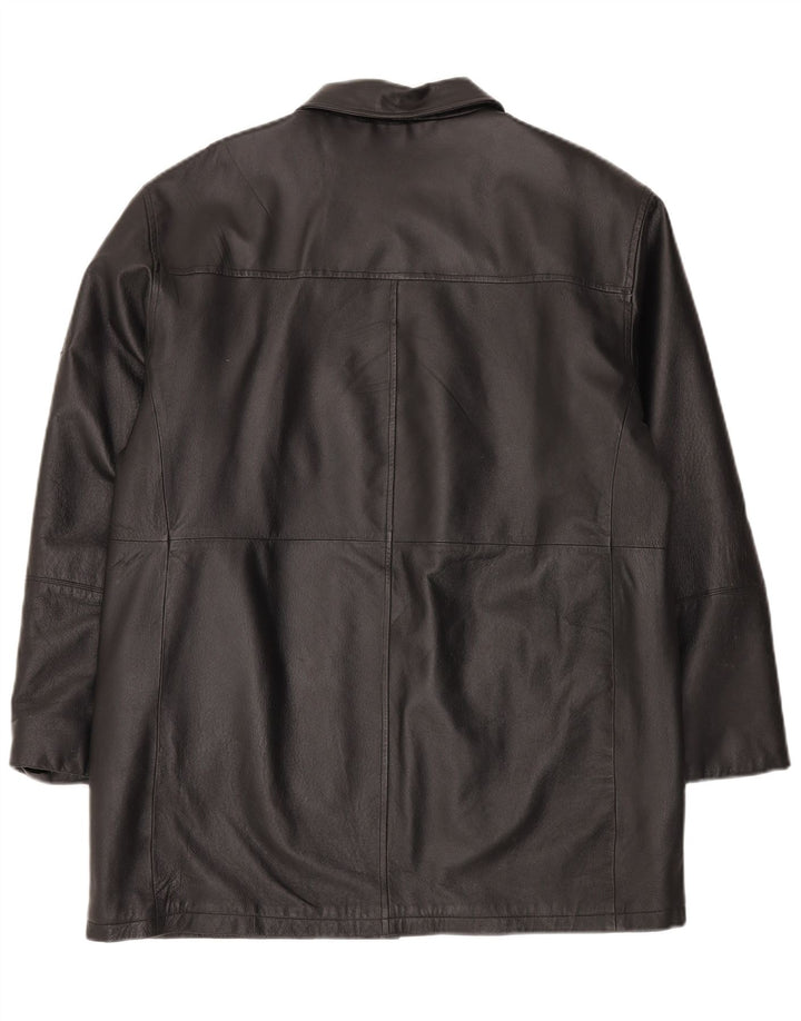Casaco de couro masculino Union River Reino Unido 41/43 grande couro preto
