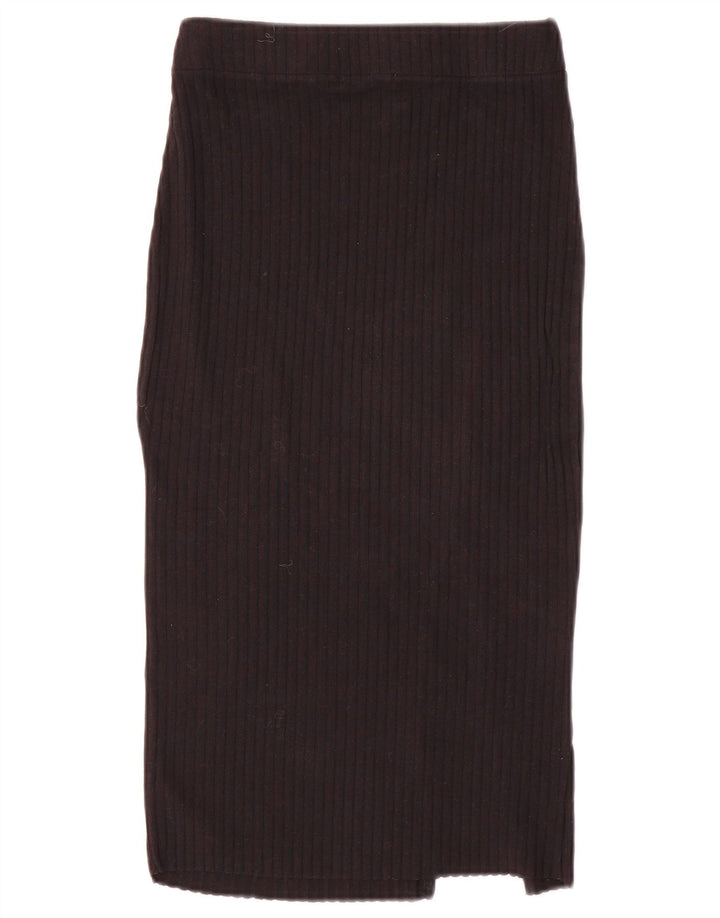 Saia midi feminina Zara em malha pequena W26 preta