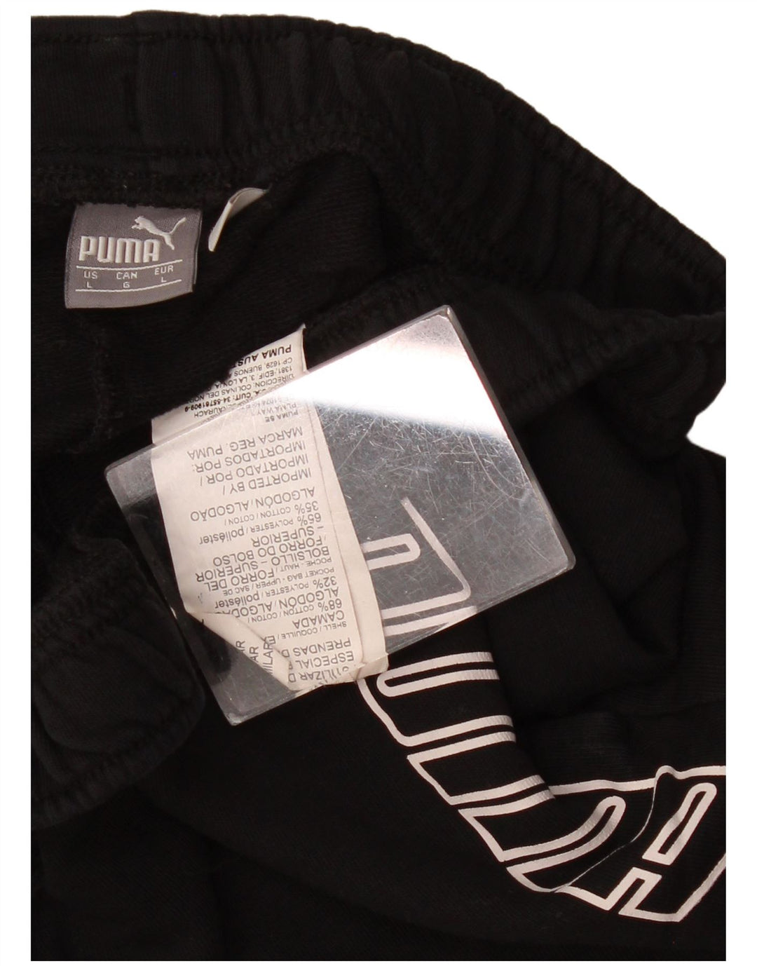 Shorts esportivos gráficos femininos PUMA UK 14 grande poliéster preto