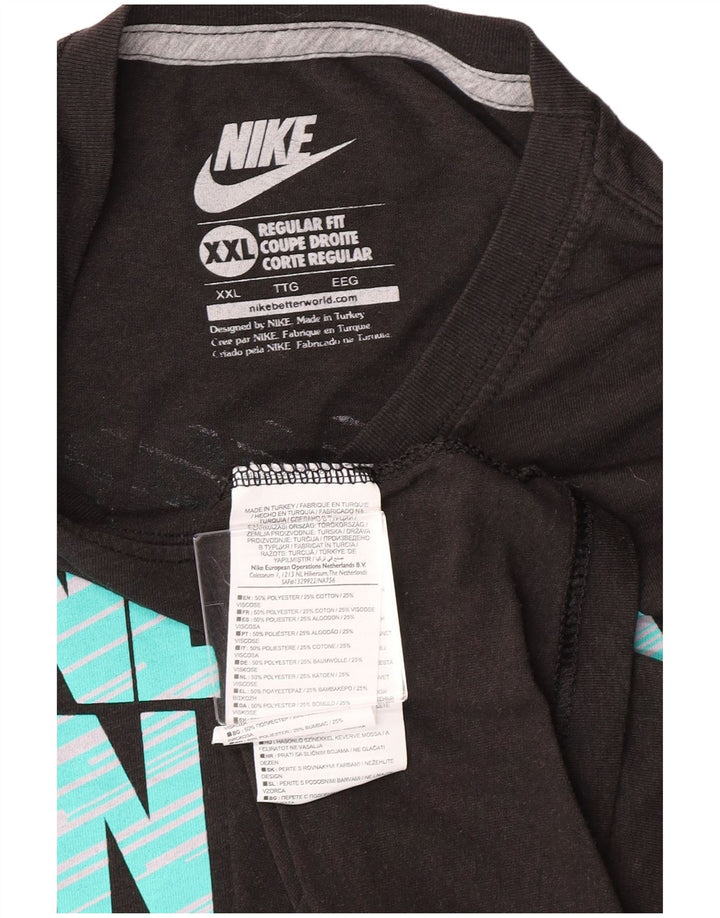 Camiseta Nike masculina regular fit gráfica top 2XL poliéster preto