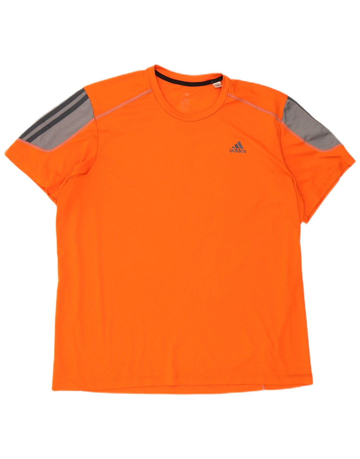 Camiseta Adidas Masculina Climalite Top 2XL Laranja Colourblock Poliéster