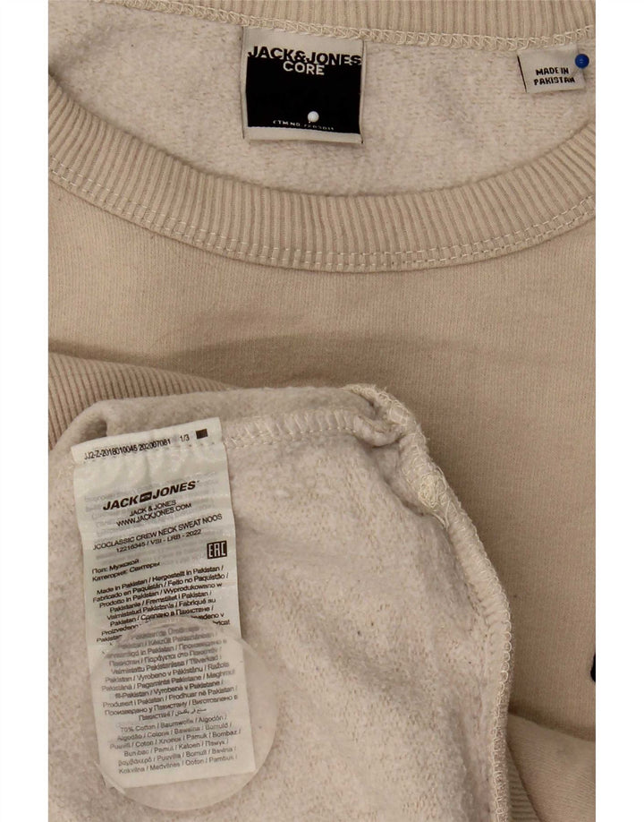 Jack & Jones moletom masculino jumper pequeno algodão bege
