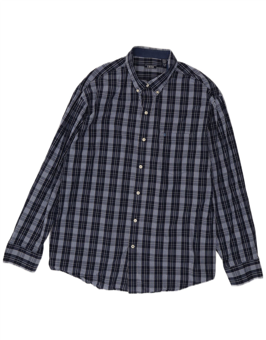 Camisa masculina IZOD XL algodão xadrez azul marinho