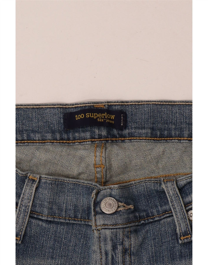 Calça jeans feminina Levi's 524 Super Low Capri W32 L23 Azul