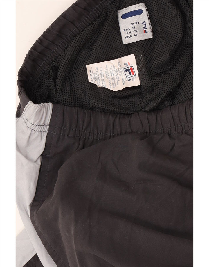 FILA Meninos Calças de Treino Gráfico Joggers 15-16 Anos Cinza Colorblock