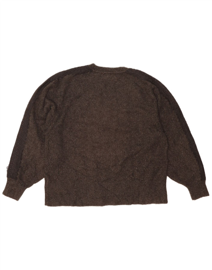 Zara Suéter feminino oversized com decote em V Reino Unido 10 pequeno cinza