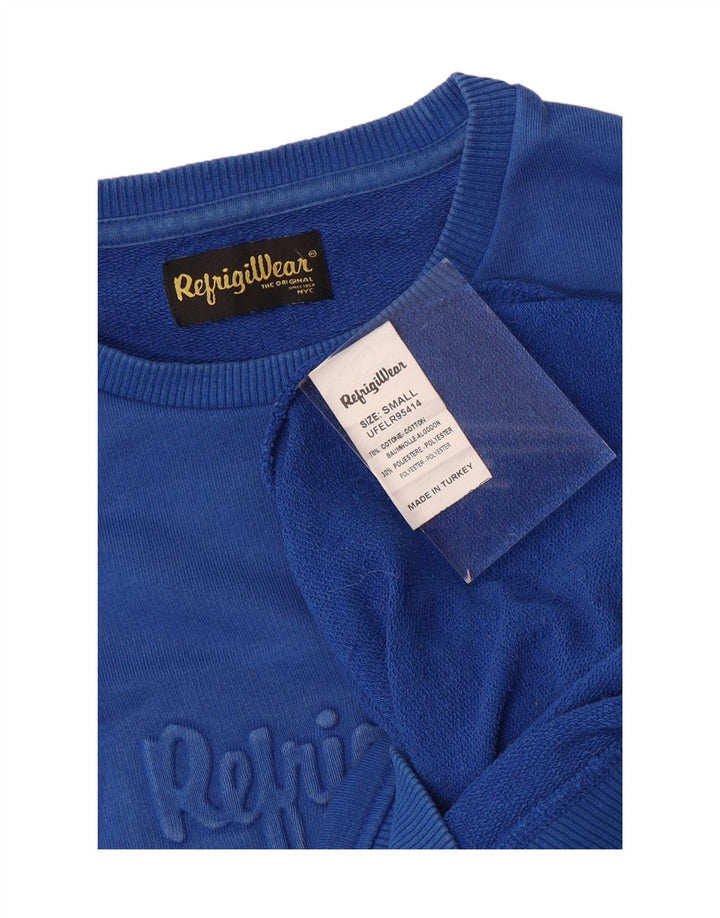 Refrigiwear moletom masculino gráfico jumper pequeno azul algodão