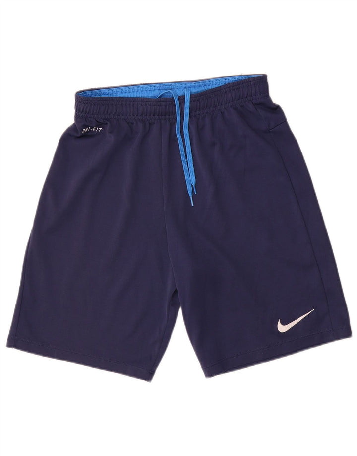 Shorts esportivos masculinos Nike Dri Fit médio azul marinho poliéster