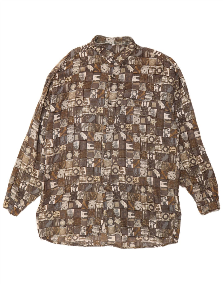 Camisa longa masculina SIGNUM grande patchwork cinza