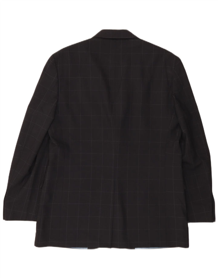 Jaqueta blazer masculina de 3 botões Marks & Spencer Reino Unido 42 grande xadrez azul marinho