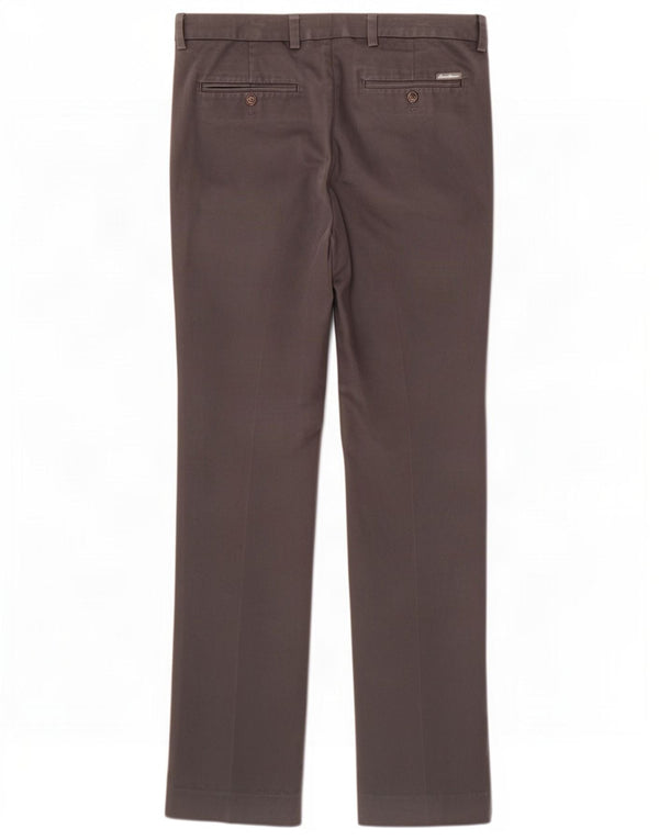 Eddie Bauer Mens Straight Chino Calças W33 L36 Algodão Cinza