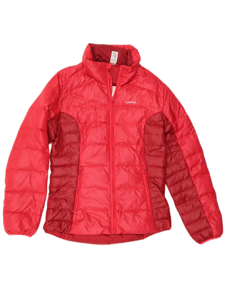 Jaqueta acolchoada masculina Wedze UK 34 XS poliéster colorblock vermelho