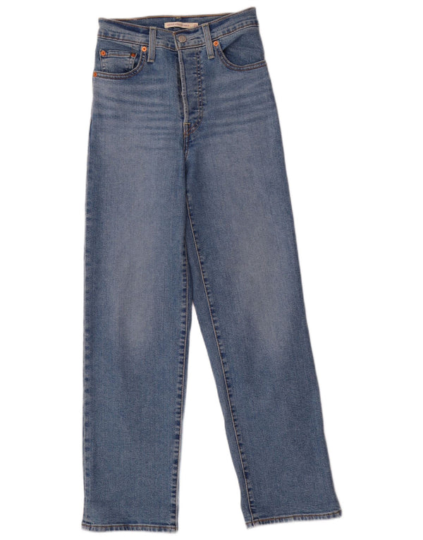 Calça jeans feminina Levi's Ribcage cintura alta reta W25 L29 algodão azul