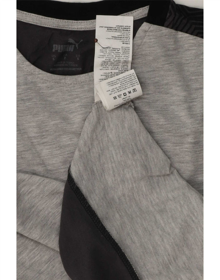 Puma Camiseta Masculina Top Pequeno Algodão Geométrico Cinza