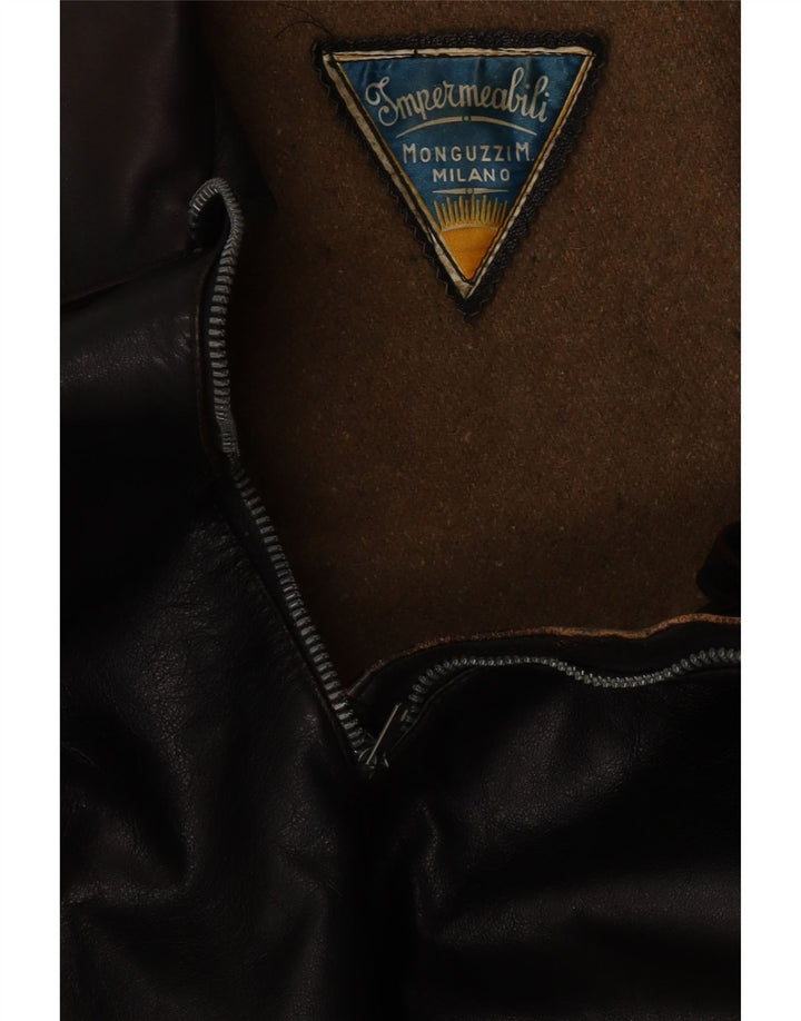 Jaqueta de couro masculina vintage UK 38 média preta